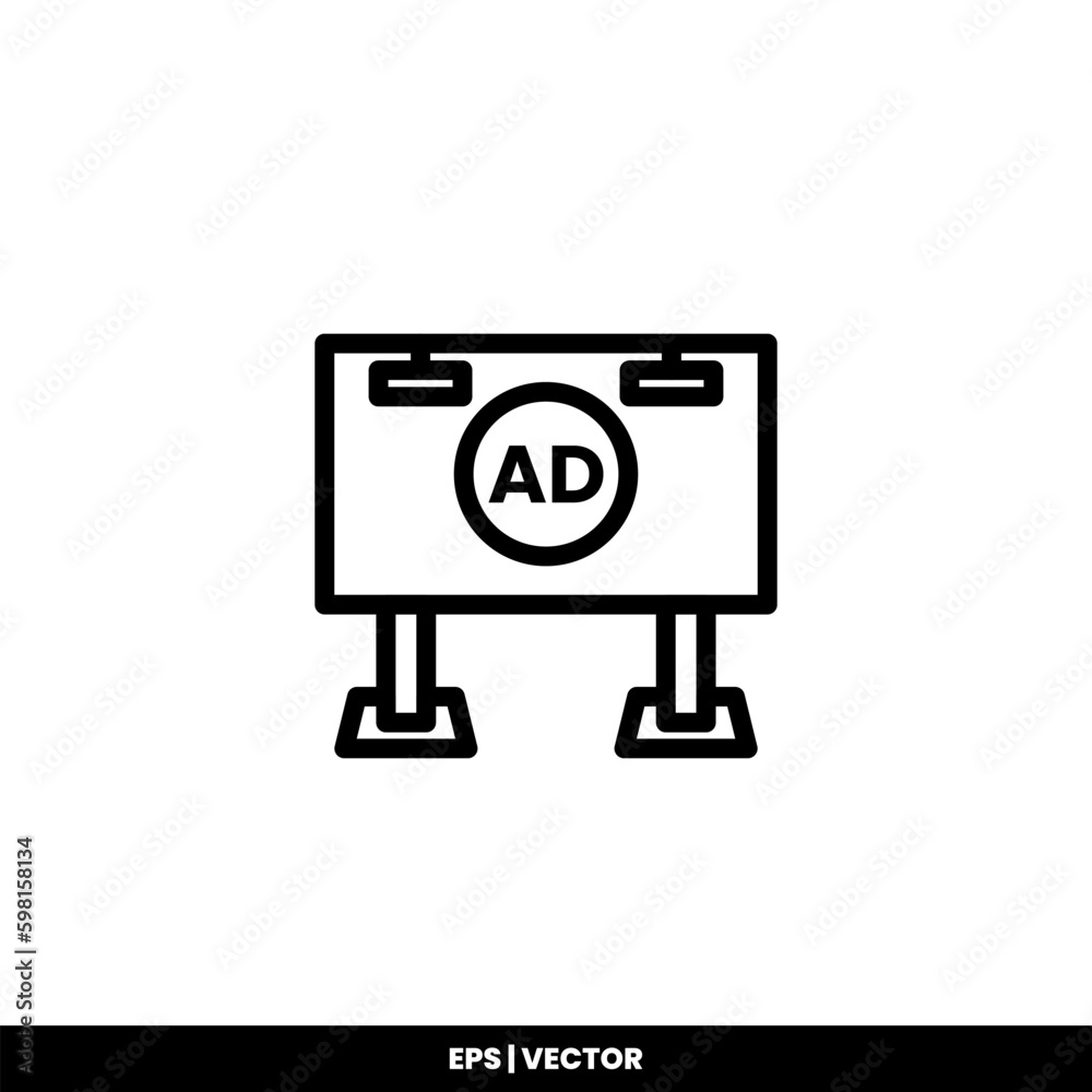 Billboard icon vector illustration logo template for many purpose. Isolated on white background. Billboard icon vector illustration logo template for many purpose. Isolated on white background.