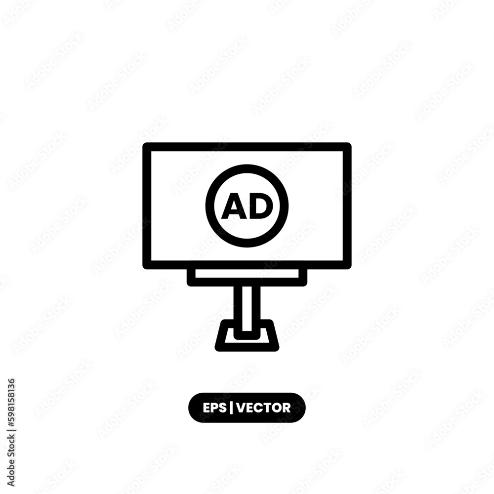 Billboard icon vector illustration logo template for many purpose. Isolated on white background. Billboard icon vector illustration logo template for many purpose. Isolated on white background.
