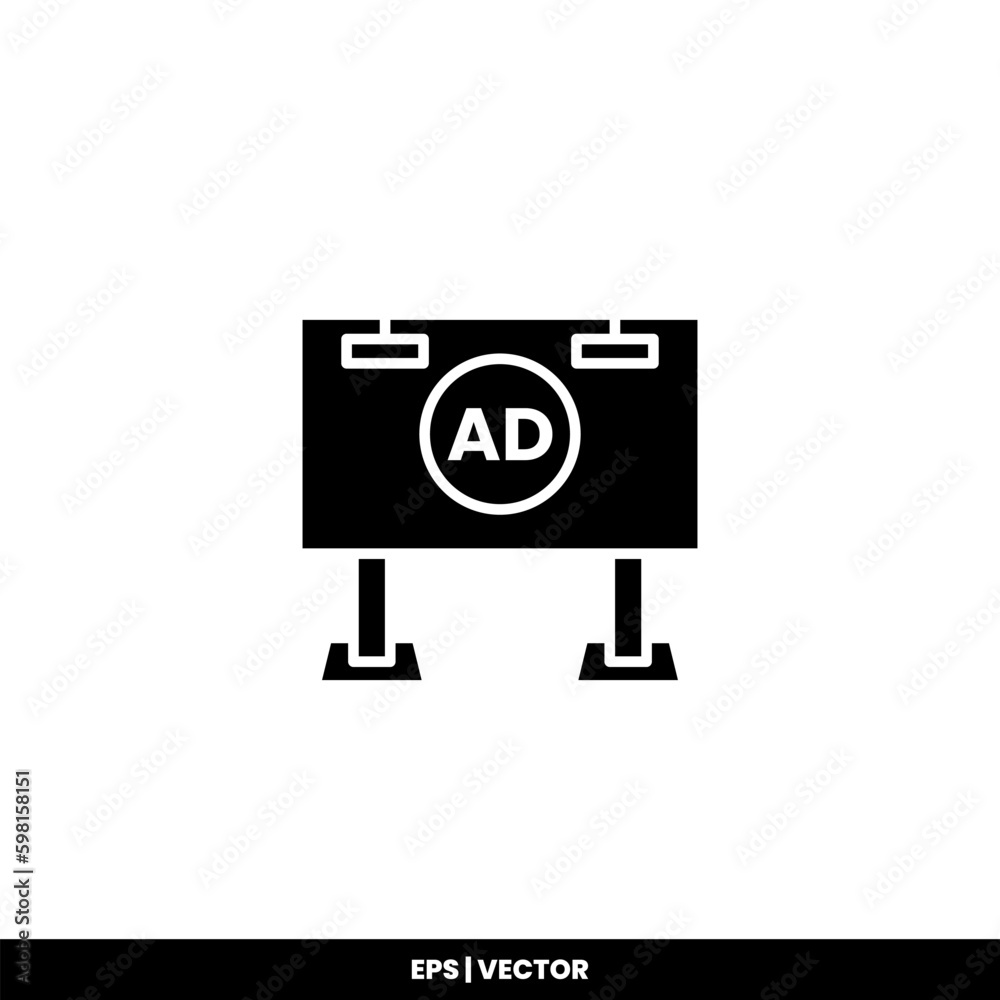 Billboard icon vector illustration logo template for many purpose. Isolated on white background. Billboard icon vector illustration logo template for many purpose. Isolated on white background.