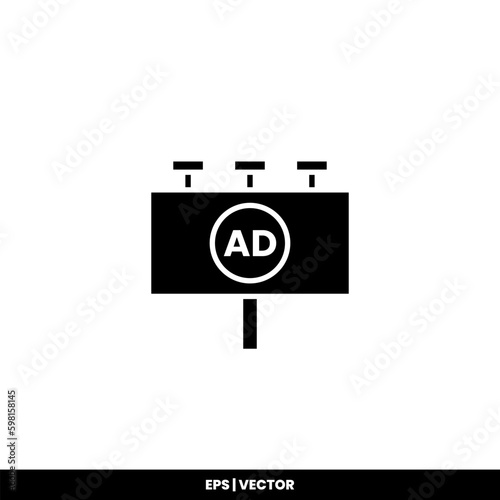 Billboard icon vector illustration logo template for many purpose. Isolated on white background.