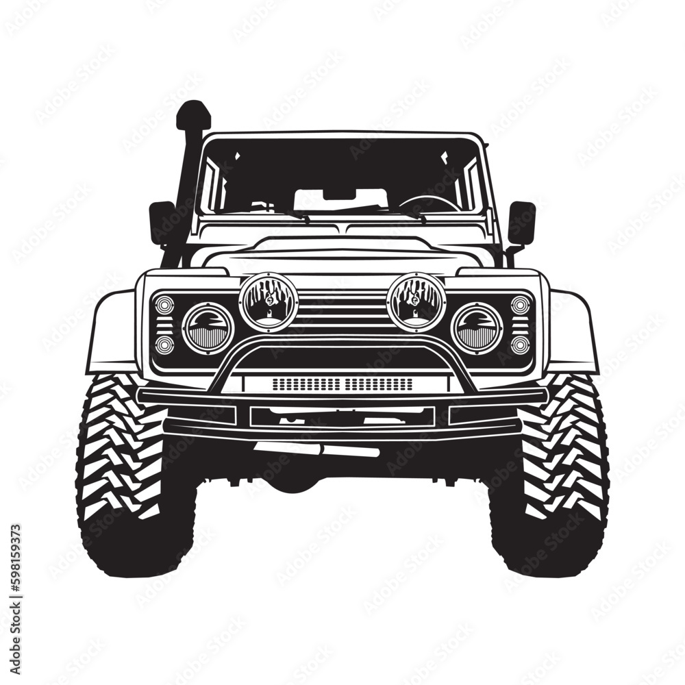Offroad adventure vehicle vector illustration logo design, perfect for t  shirt design and Adventure club logo Stock Vector
