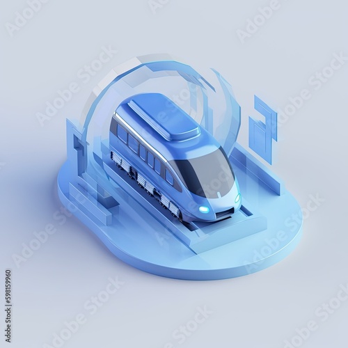 3d Futuristic train model created using generative AI