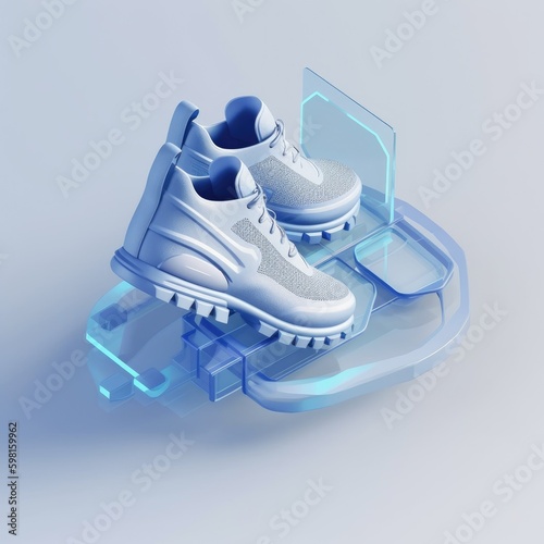 A 3D pair of shoes Created using generative AI tools