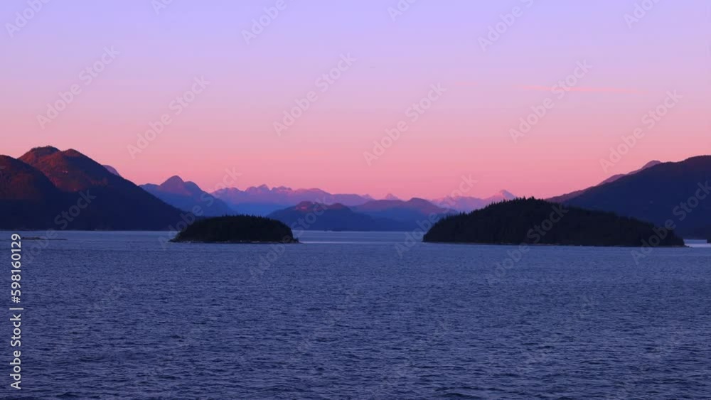Cruise to Alaska, Inside Passage coastal route with scenic landscapes fjords and views. Cruise to Alaska, Inside Passage coastal route with scenic landscapes fjords and views.
