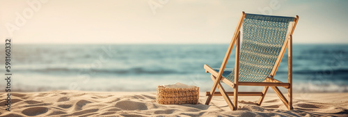 Papier peint photo of beach holiday mockup background. AI generative