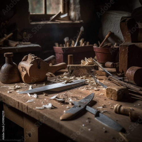 Carpenter Workbench Carpentry Tools DIY Workshop Craftsman Tools Handmade Wood Carving Utensiles