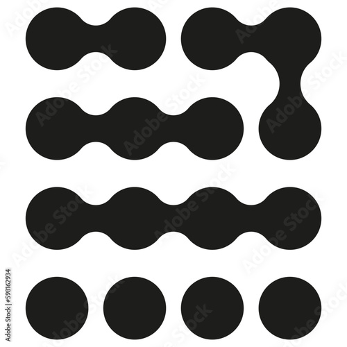 Metaball, connected dots, circles pattern, texture element. Vector illustration. Stock image. 