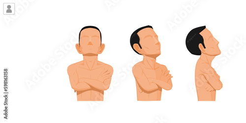 Naked man on white background