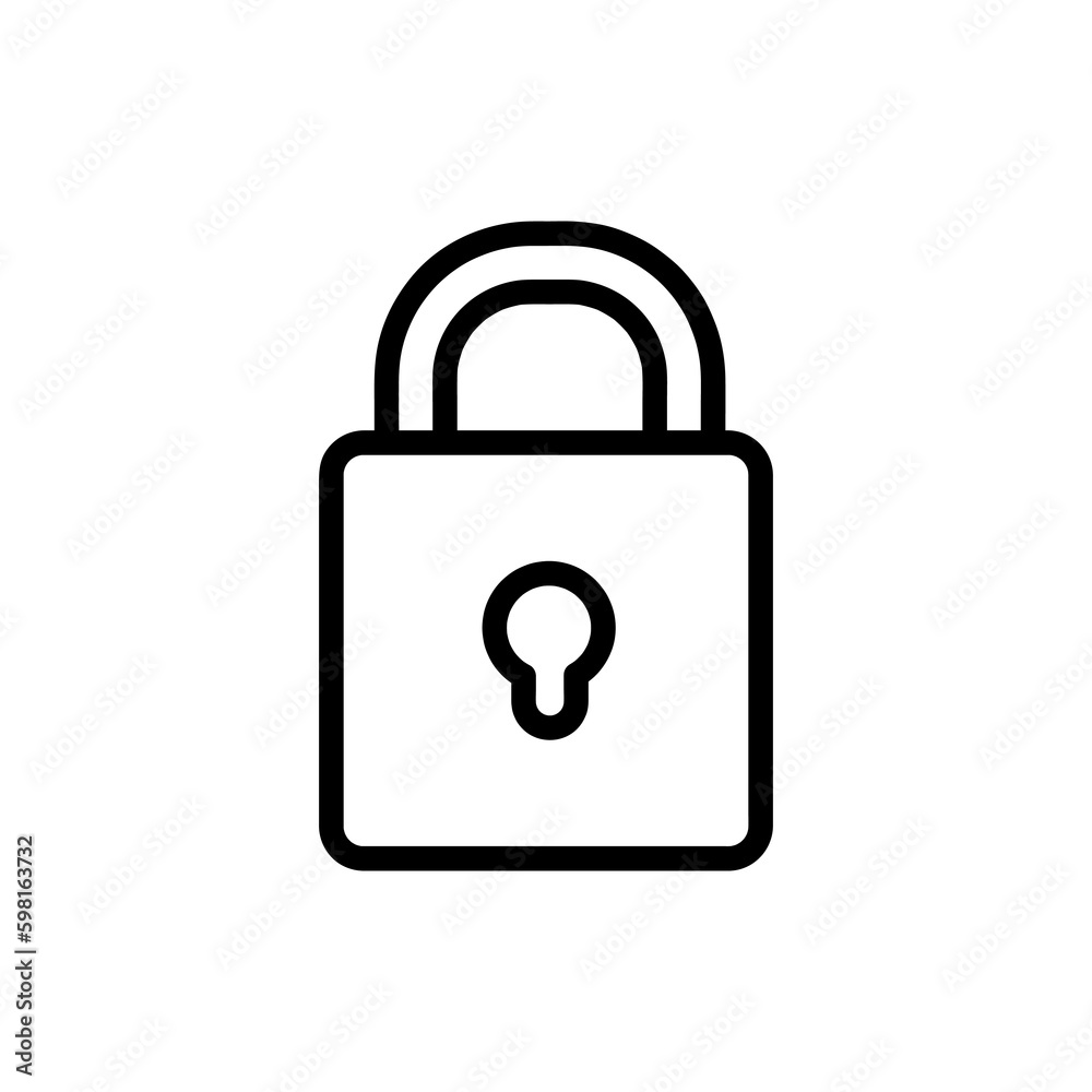 Lock icon vector. Simple lock sign illustration on white background Lock icon vector. Simple lock sign illustration on white background