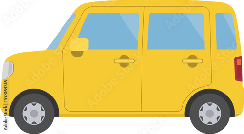 黄色い軽自動車のイラスト