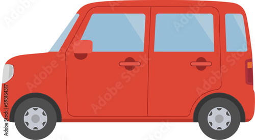 赤い軽自動車のイラスト