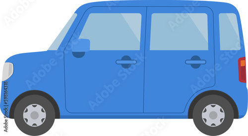 青い軽自動車のイラスト