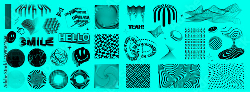 Set of psychedelic acid icons