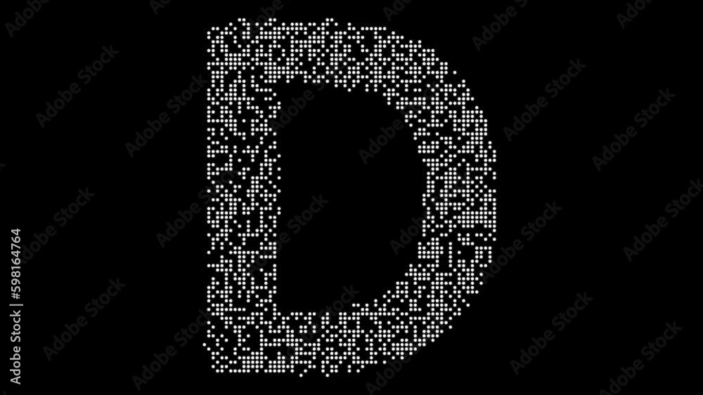 Twisting Digital Grid Alphabet Letter D Animation Twisting Digital Grid Alphabet Letter D Animation