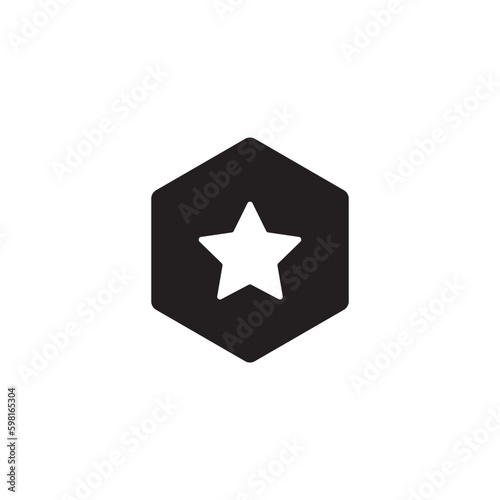 award icon with star, reward vector sign isolated on white background