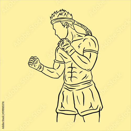 Illustration of a Muay Thai Fighter 
