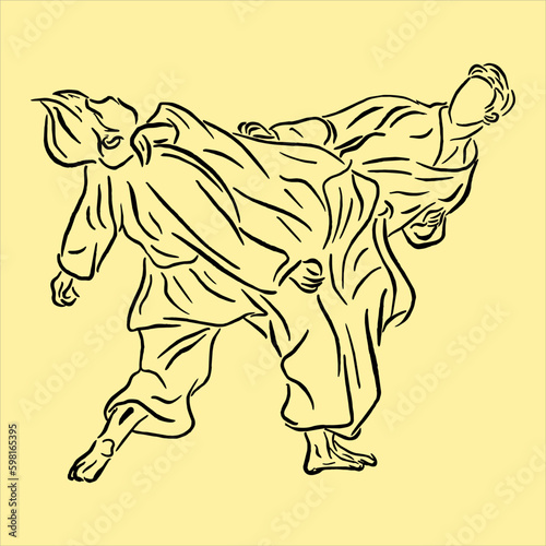 Fast kick fighting technique silhouette vector illustration. Modern and simple logo for karate,judo and martial art icon.