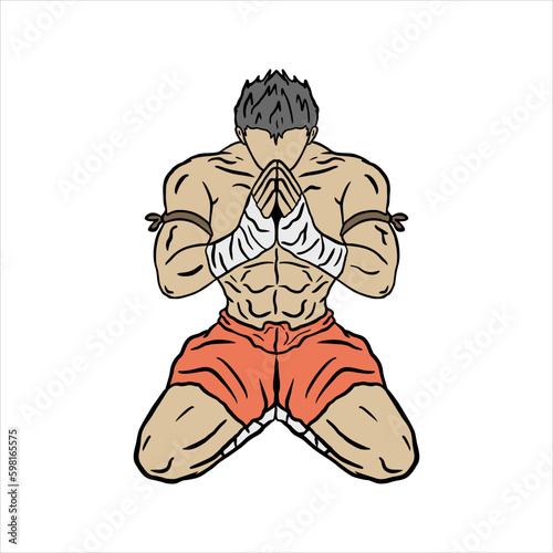 Illustration of a Muay Thai Fighter 