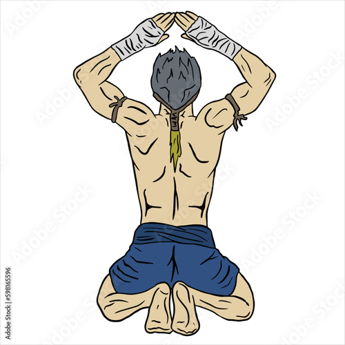 Illustration of a Muay Thai Fighter 