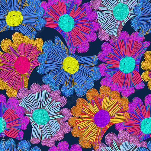 Flower pattern in bright colors