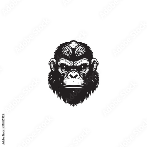 front face of gorilla logo vector