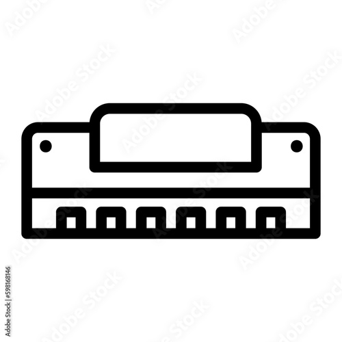 harmonica line icon