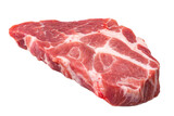 Raw steak isolated on white background.