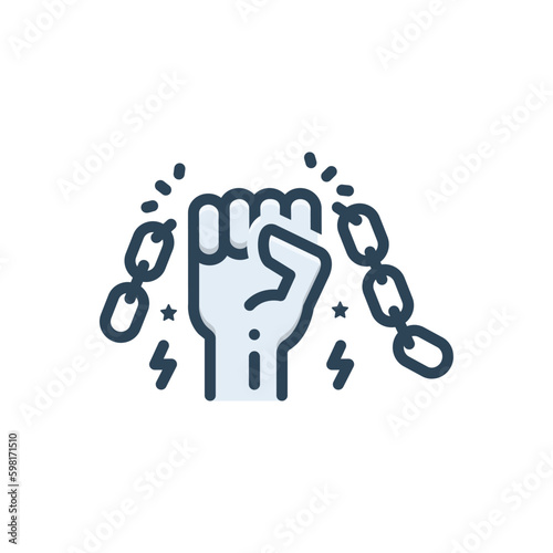 Color illustration icon for powerful 