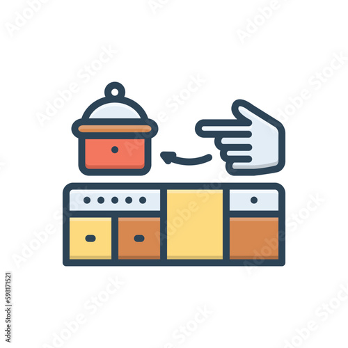 Color illustration icon for something 