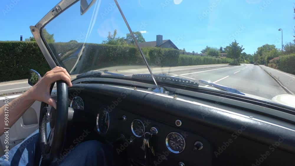 Transport. Retro car convertible rides on the road. Transport. Retro car convertible rides on the road.