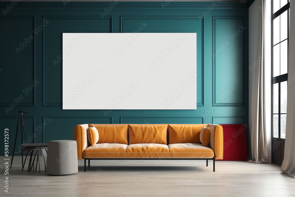 picture frame mockup psd hanging in modern living room minimalist generated ai picture frame mockup psd hanging in modern living room minimalist generated ai