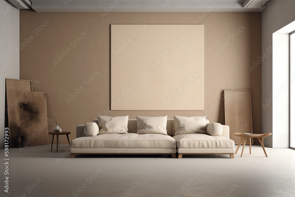 picture frame mockup psd hanging in modern living room minimalist generated ai picture frame mockup psd hanging in modern living room minimalist generated ai