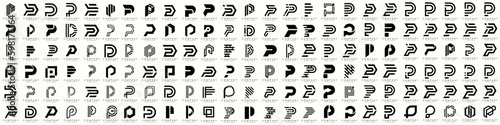 mega collection letters P logo design. modern creative monogram icon design inspiration. photo