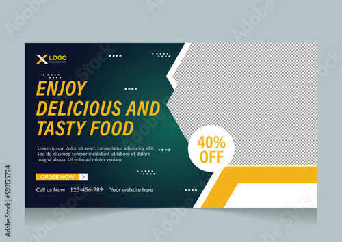 Hand drawn recipes asian food youtube thumbnail design template
