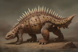 A Stegosaurus with its distinctive rows of plates and spiked tail.. AI generation. Generative AI