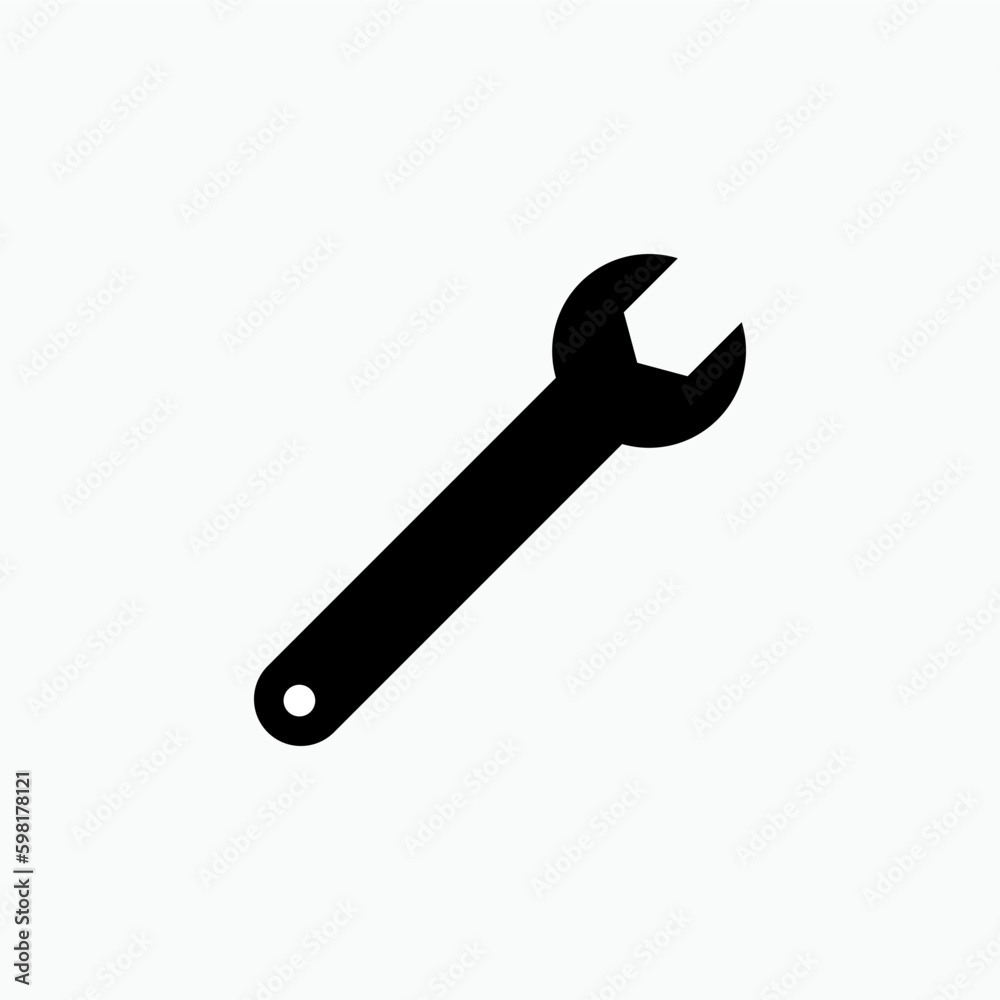 Wrench Icon. Repair Sign and Setting Symbol for Design, Presentation, Website or Apps Elements  – Vector.  
