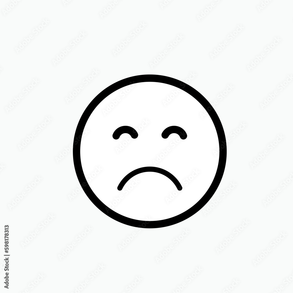 Sad Emoji Faces Icon for Apps and Websites – Vector. Sad Emoji Faces Icon for Apps and Websites – Vector.