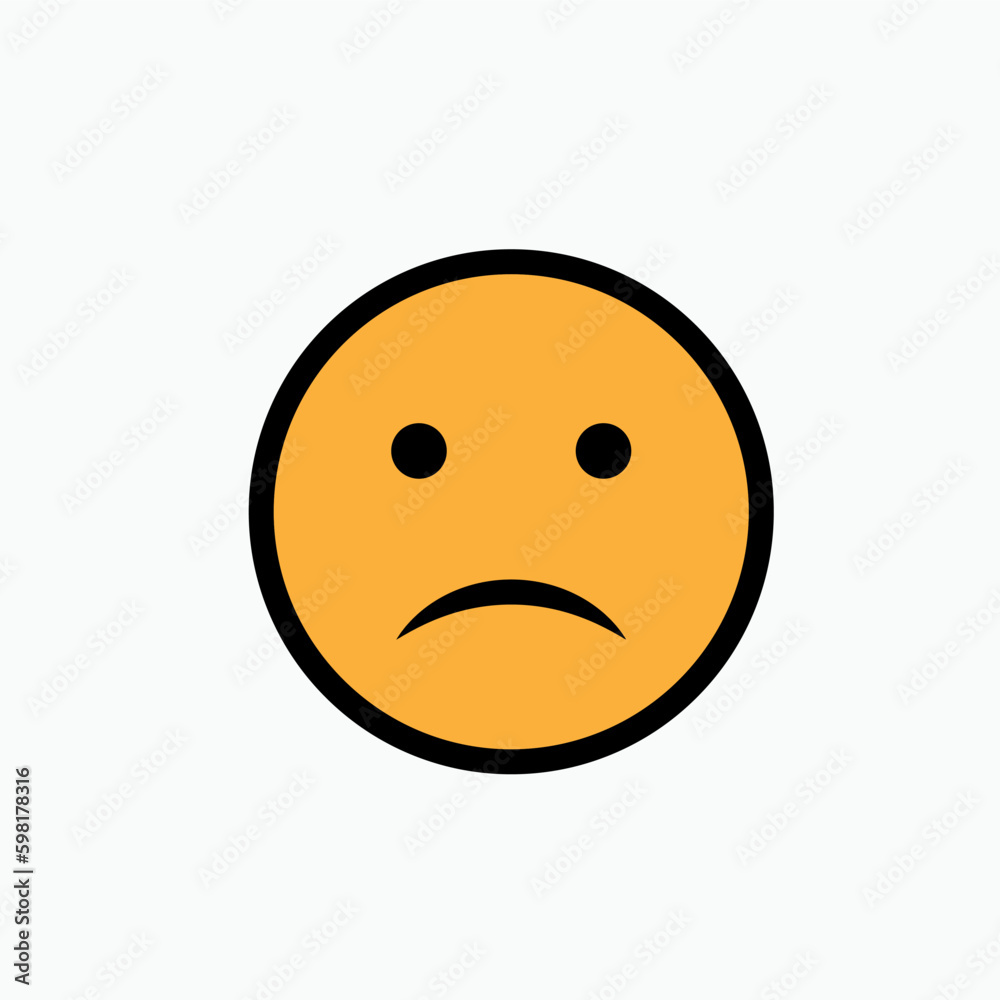 Fototapeta premium Sad Emoji Faces Icon for Apps and Websites – Vector. 