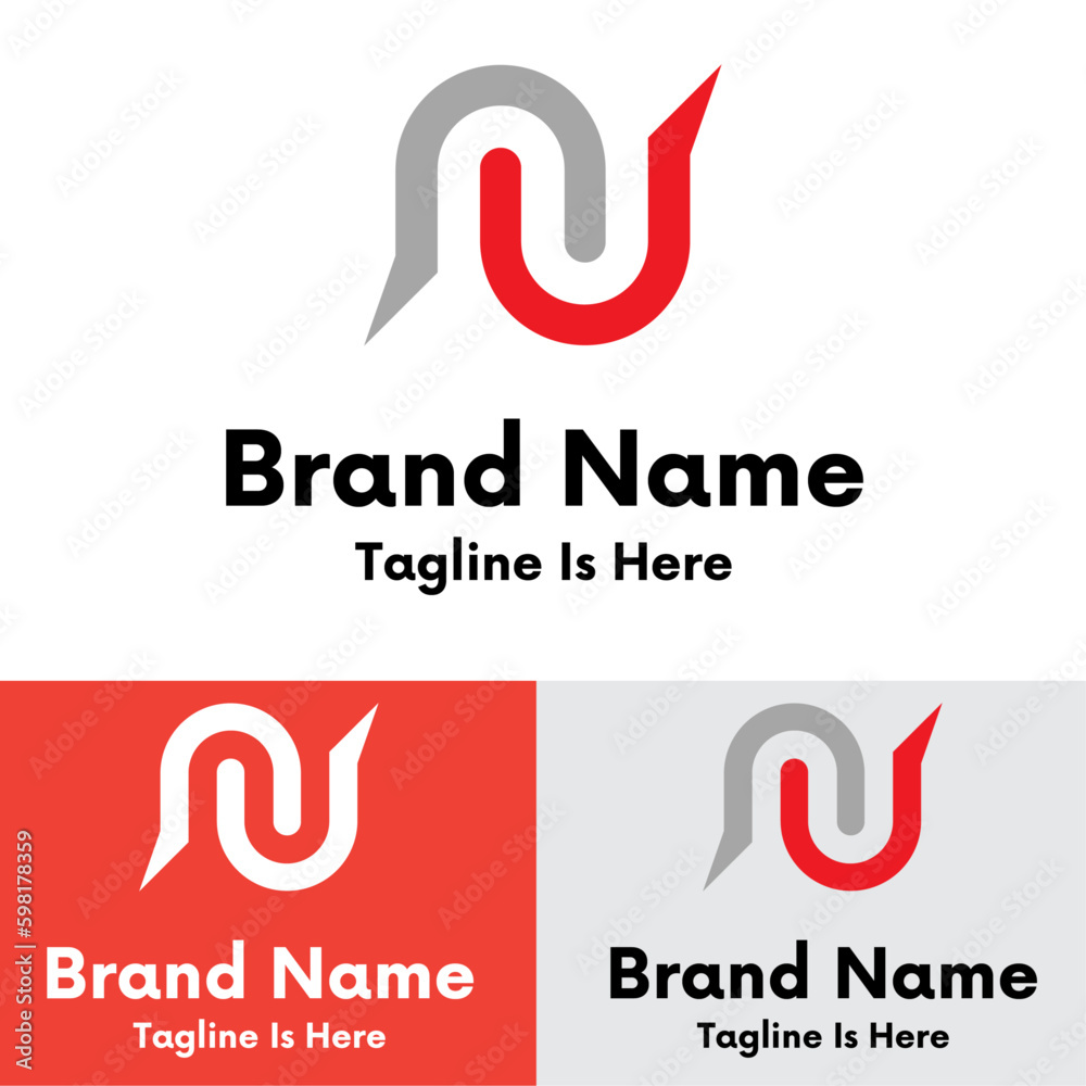 Obraz premium Modern creative n letter logo 