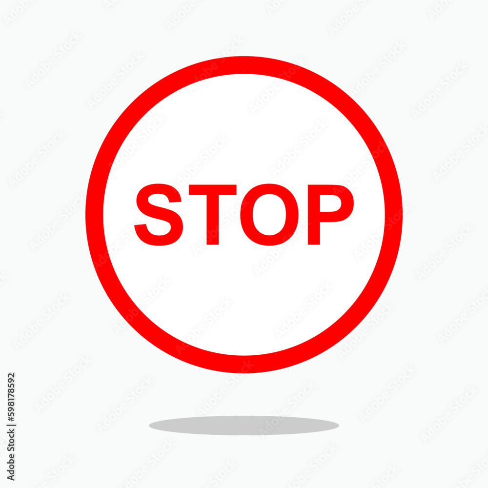 Stop Icon. Prohibition Vector Sign and Symbol. Stop Icon. Prohibition Vector Sign and Symbol.