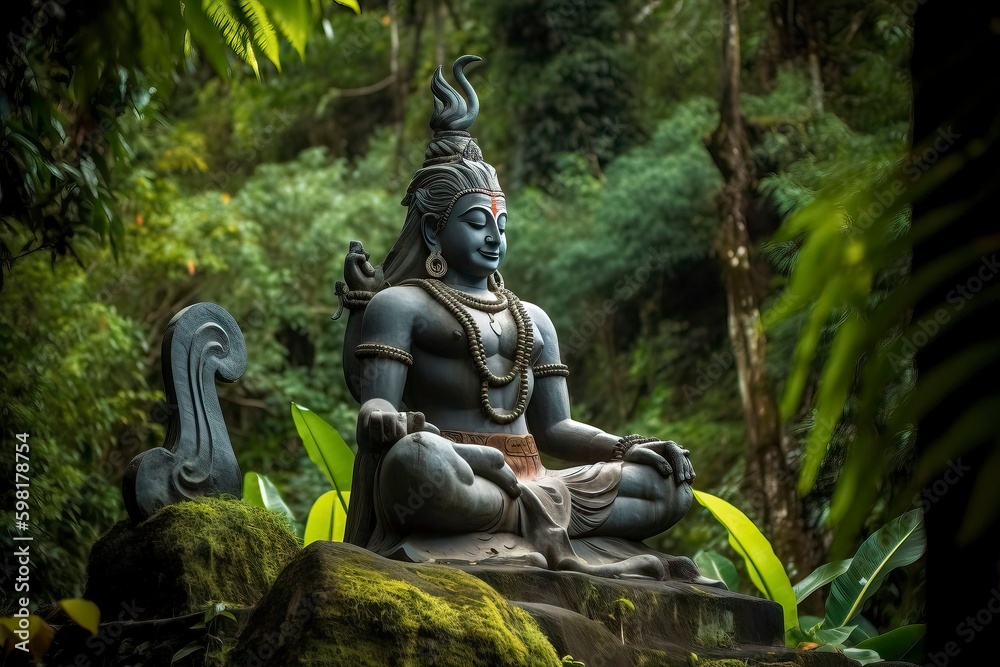 Lord narayana/shiva illustration, Hindu god. Detties, Generative AI Lord narayana/shiva illustration, Hindu god. Detties, Generative AI