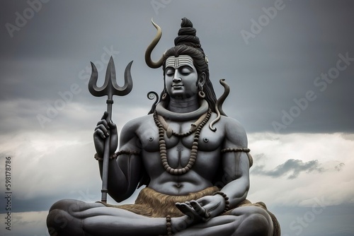 Lord narayana/shiva illustration, Hindu god. Detties, Generative AI
