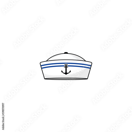 Sailor cap isolated vector graphics