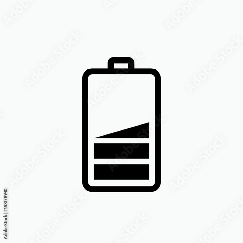Low Battery Icon - Vector, Powerless  Sign and Symbol for Design, Presentation, Website or Apps Elements.      
