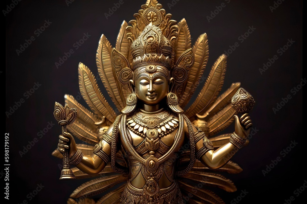 Lord Vishnu , Hindu God. Generative AI