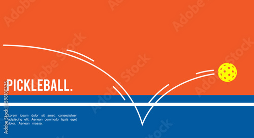 Great editable vector file flat illustration of pickleball ball with movement symbol good for digital design and print mockup