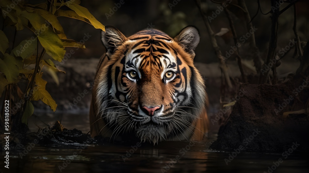 tiger in the water