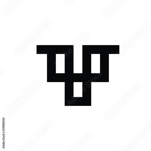 letter Y or T monogram logo mark symbol vector simple black