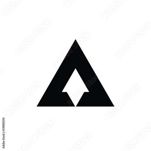 letter A black arrow logo vector