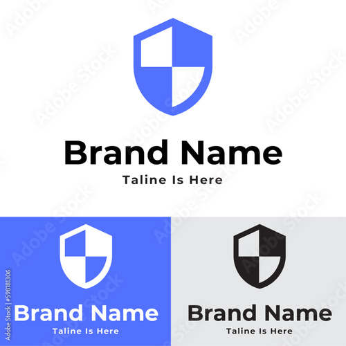 Protector shield logo template
